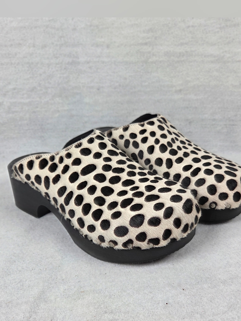 NWB Re/Done Classic Clogs Animal Print Calf Hair Boho Sz 39